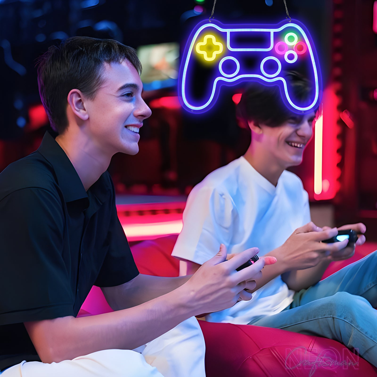Game controllers neon sign