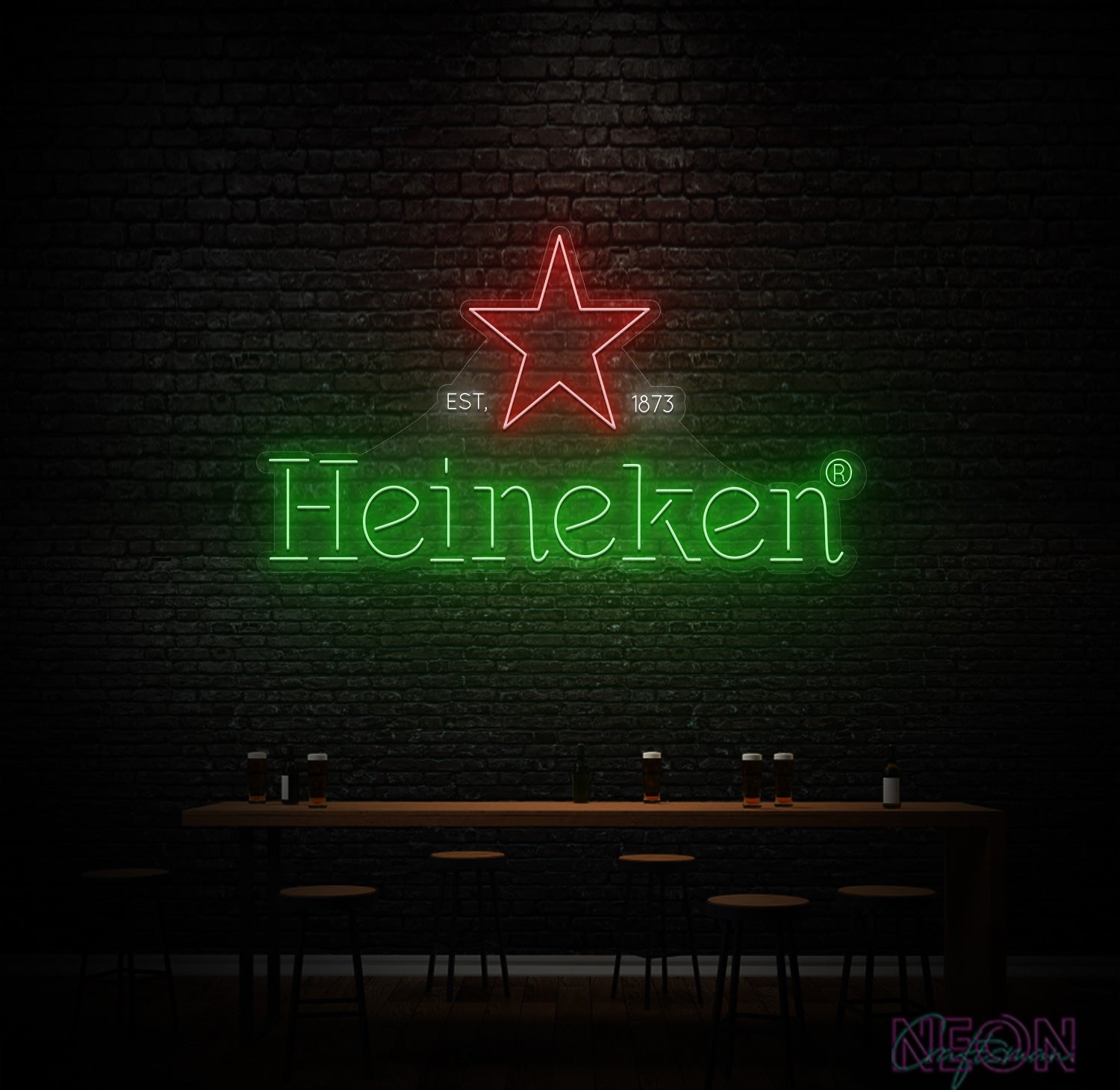 Heineken neon sign