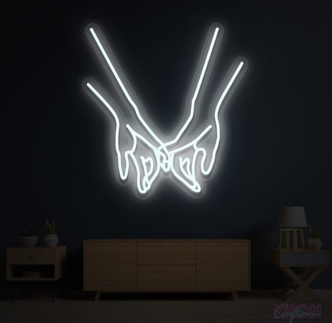 Touching Hands Neon Sign
