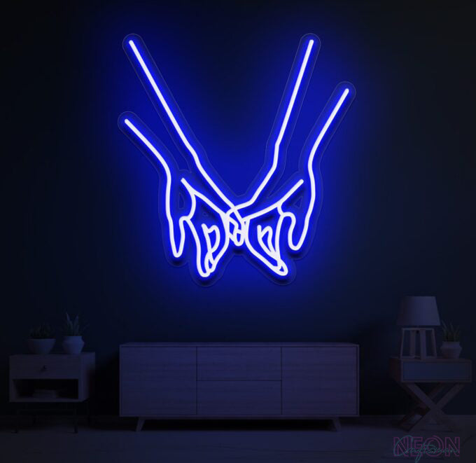 Touching Hands Neon Sign