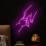Baby holding hands neon sign, kids room decoration