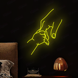 Baby holding hands neon sign, kids room decoration