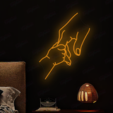 Baby holding hands neon sign, kids room decoration