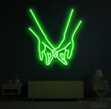 Touching Hands Neon Sign