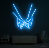 Touching Hands Neon Sign