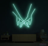 Touching Hands Neon Sign