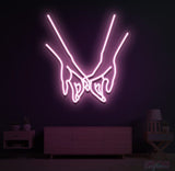 Touching Hands Neon Sign
