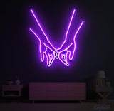 Touching Hands Neon Sign