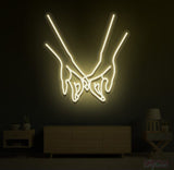 Touching Hands Neon Sign